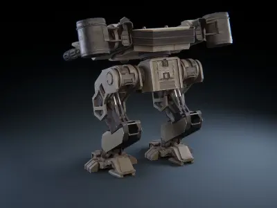 Animated Mech Low-poly 3D model
