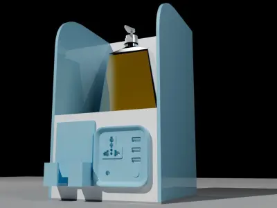 Portable Charging Station for Mobile with Sanitizer Low-poly 3D model