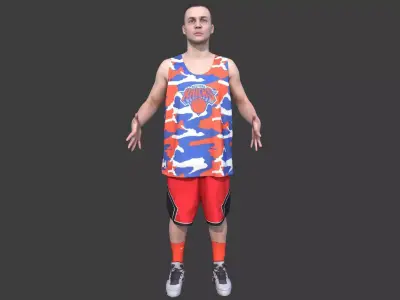 Basketball Player T-pose Low-poly 3D model