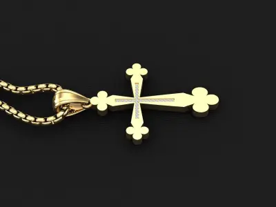 High Cross Pendant Light Gold 18K 3CP002 3D print model