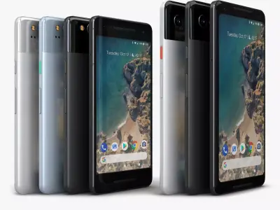 Google Pixel 2 and Pixel 2 XL All Color Low-poly 3D model