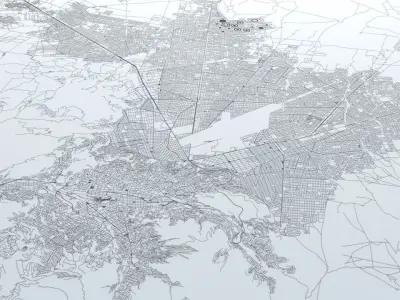 La Paz and El Alto Road Network and Streets 3D model