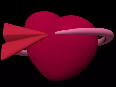 c4d love cartoon love max blender Low-poly 3D model