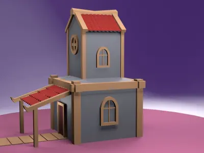 Low poly game ready house Free low-poly 3D model