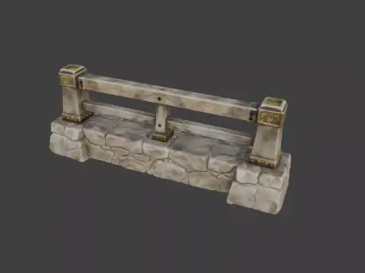 Stone Bridge Railing Low-poly 3D model