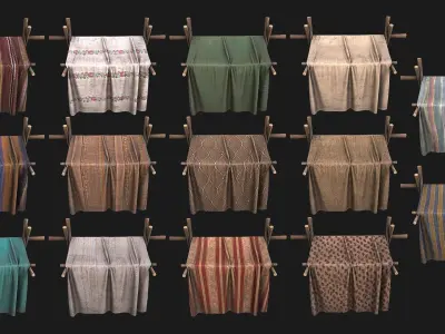 Market Stalls Tent Pack Low-poly 3D model