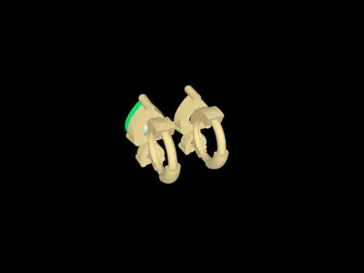 6 Women Earring Pendant Set 3dm STL Render Details 3D print model