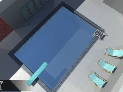 FPS map - pool Low-poly 3D model