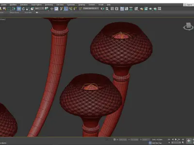 ART DECO SMALL CHANDELIER WITH CRYSTAL Low-poly 3D model