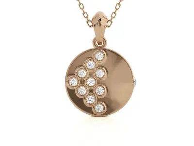 Side with Circle Light wt Pendant Earrings Set 3dm stl renders 3D print model