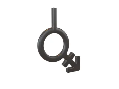 Bigender Gender Symbol v4 001 Low-poly 3D model