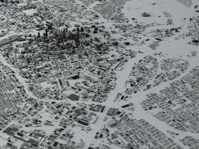 Los Angeles Downtown Streets and Buildings 3D model