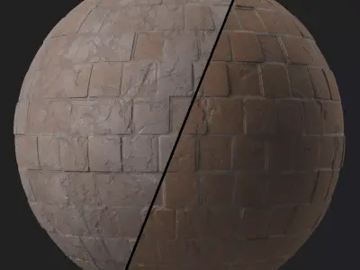 Pavement Materials 43- Slat Stone Paving Sbsar Pbr 4k Seamless Texture