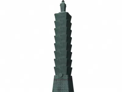 Low Poly Taipei 101 3D model