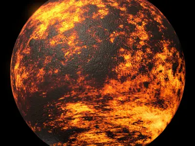 Lava Planet 03 - 8k PBR Low-poly 3D model