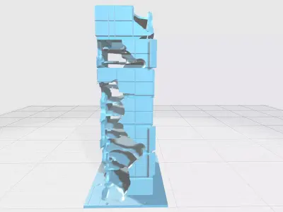 -MHB05C-E- Mecha Sci-Fi Tower aftermath Model Scene Customizable 3D print model