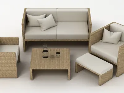 Outdoor Lounge Set 4 3D model