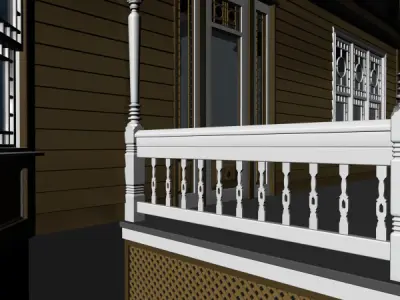 Baluster door handle 3D model