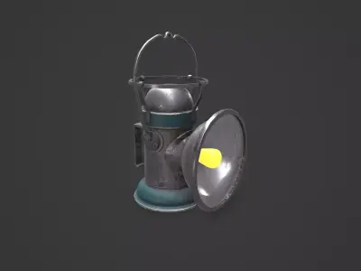 Old Vintage Hanging Portable Lamp Low-poly PBR Low-poly 3D model