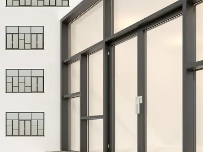 Panoramic glazing Stained glass 26 Low-poly 3D model