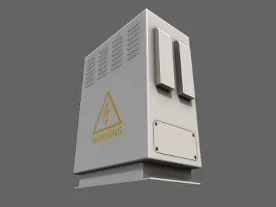 PBR Electric Box White V3 Low-poly 3D model