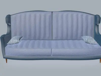 Nordic Wingback Sofa 3D model