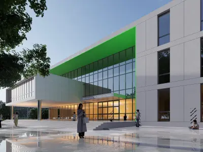 realistic university Low-poly 3D model