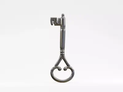 Antique key Low-poly 3D model