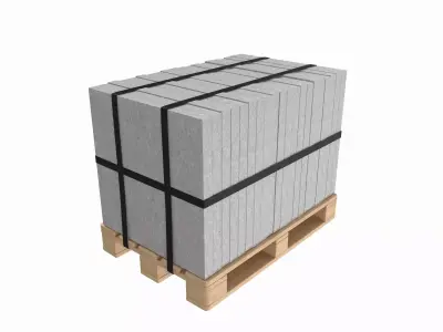 Concrete Slabs On Wood Pallet 3D model