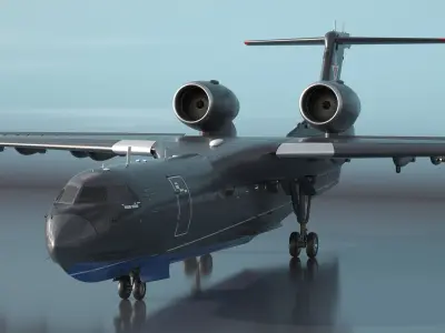  Be 200 Amphibious Aircraft Rigged for Cinema 4D 