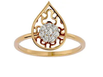 Light Minimalist Diamond Ring 3D print model 32