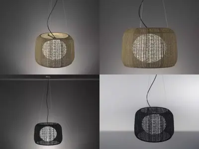 Fora four rattan hanging lamps 3D model
