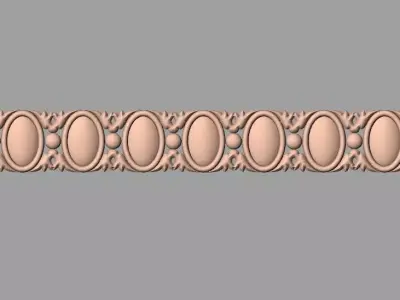 Door flower 3D relief STL Model for CNC woodworking carving E321 3D model