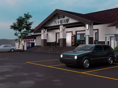 Japan Train Station 3D model