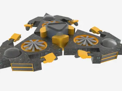 Mars - A500 Spaceship  Low-poly 3D model