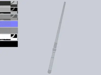 Sci fi baston Low-poly 3D model