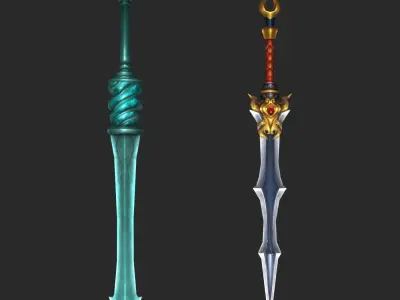 Fantasy 3D Sword Collection Low-poly 3D model