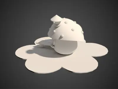 Stylized mushroom cartoon Low-poly 3D model