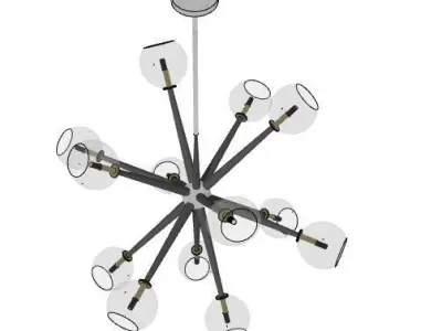 Modern Starburst Pendant Light 3D model