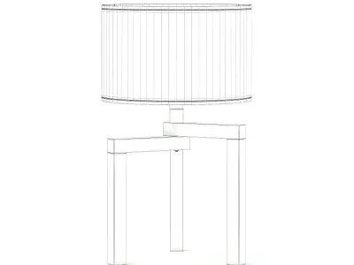 Wooden Table Lamp 3D Model 3D model