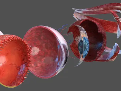  Cross-Section of the Human Eye Left Part 