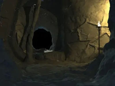 Cave with light in it 3D model
