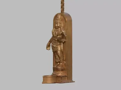Meenakshi Amman oil lamp hi poly 3D model