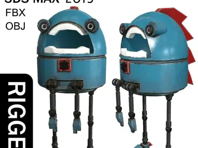 Silly Robot Low-poly 3D model