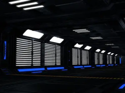 Sci Fi Corridor 3D model 187