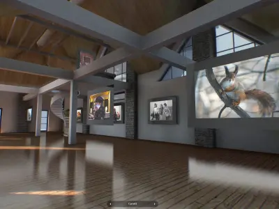 VR Gallery Interior and Exterior Low-poly 3D model