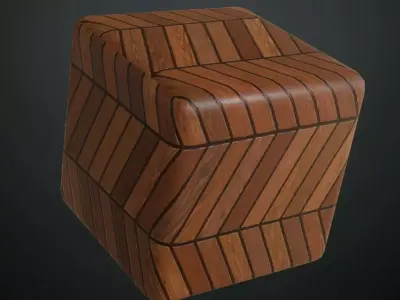 Classic Medium Teak Chevron Flooring PBR Seamless Texture