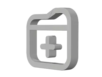 3d add folder icon Low-poly 3D model