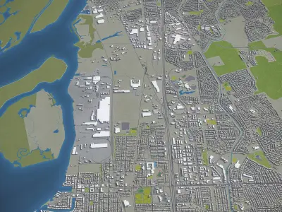 Antioch - California  Low-poly 3D model