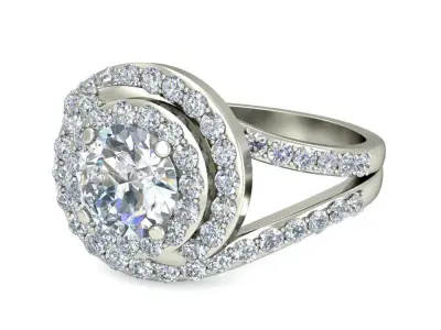 Women Wedding Engagement Two Band Ring 3D print model order